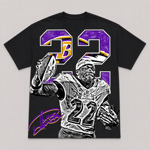 DERRICK HENRY — hand-printed tee
