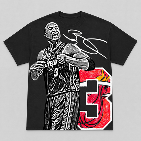 DWYANE WADE — hand-printed tee