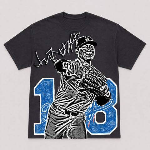 YOSHINOBU YAMAMOTO — hand-printed tee