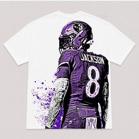 LAMAR JACKSON — hand-printed tee