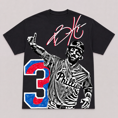 BRYCE HARPER — hand-printed tee