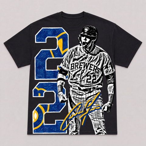 CHRISTIAN YELICH — hand-printed tee