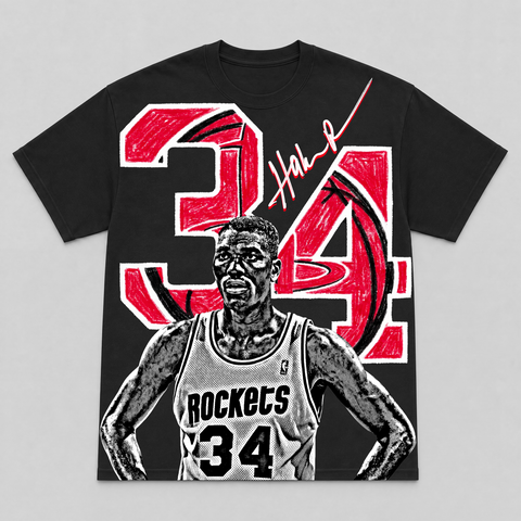 HAKEEM OLAJUWON — hand-printed tee