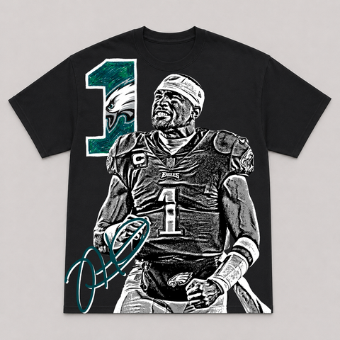 JALEN HURTS — hand-printed tee