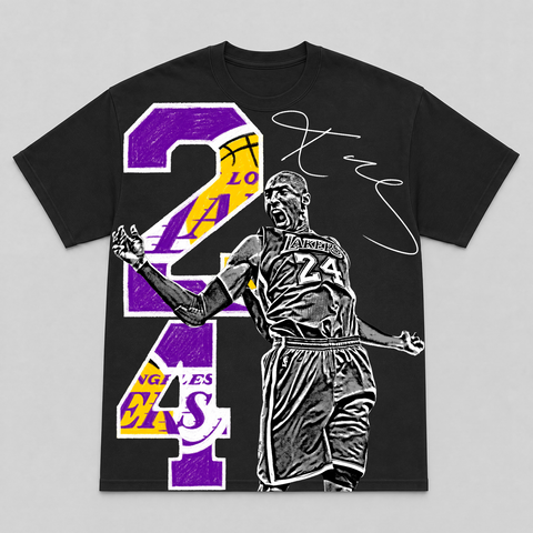 KOBE BRYANT — hand-printed tee