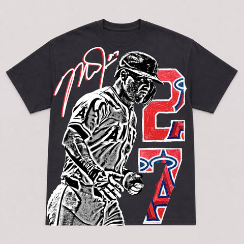 MIKE TROUT — hand-printed tee
