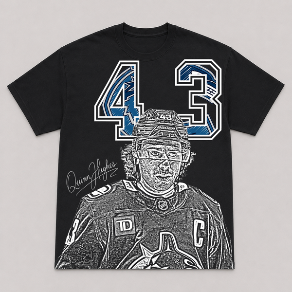 QUINN HUGHES — hand-printed tee