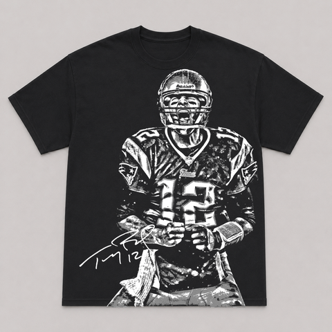 TOM BRADY — hand-printed tee